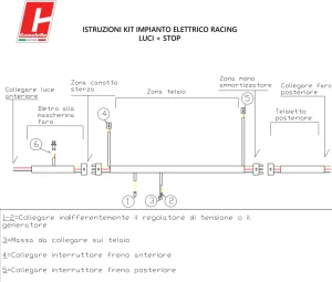 Kit impianto elettrico Racing Universale ( mono luce + luce stop )